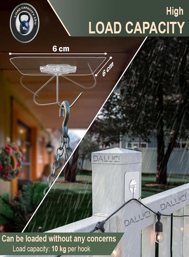 دالوتشي خطافات جدارية ذاتية اللصق من دالوتشي - 20 قطعة من الخطافات الجدارية شديدة التحمل للتعليق | خطافات لاصقة بدون مسامير للأشياء الثقيلة على الحائط بدون حفر، خطاف تعليق جداري شفاف (خطاف زهرة، 20) - Image 3